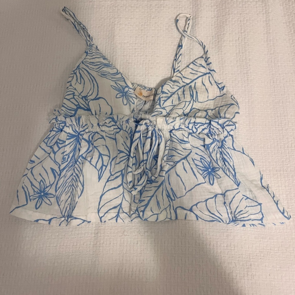 Blue Floral Women's Top